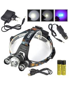 BORUiT B10 LED Powerful Headlamp 3-Mode 1200LM Headlight Rechargeable 18650  Waterproof Head Torch for Camping Hunting