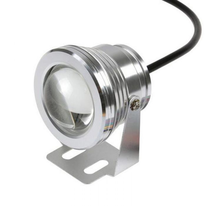 LED Spotlight waterproof silver 12V, 10W, warm white