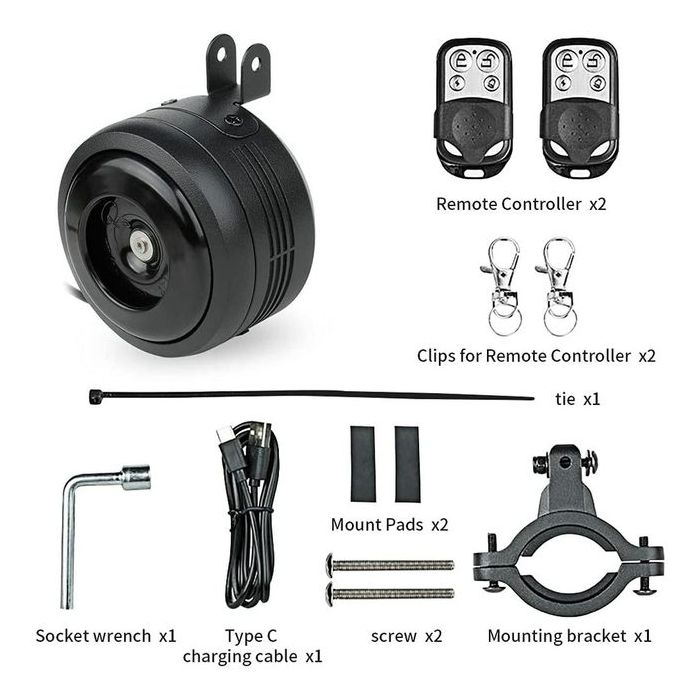 125db USB Recharged Bicycle Electric Bell Motorcycle Scooter Electric Bike  Horn Safe Anti-theft Alarm Bell