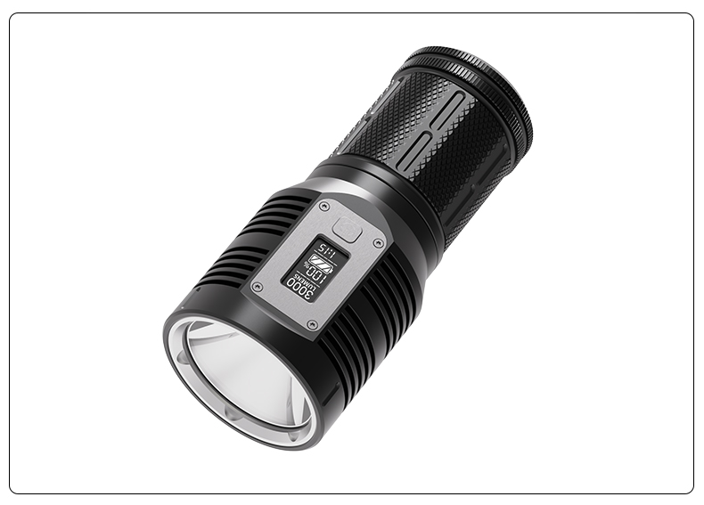 GTR30 P90 LED rechargeable flashlight 3000 lumens OLED digital