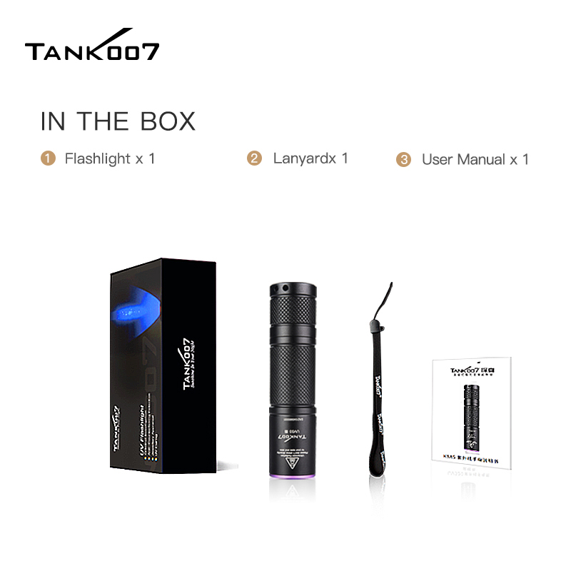 Tank007 UV03 365 nm Portable purple light Flashlight AAA Battery